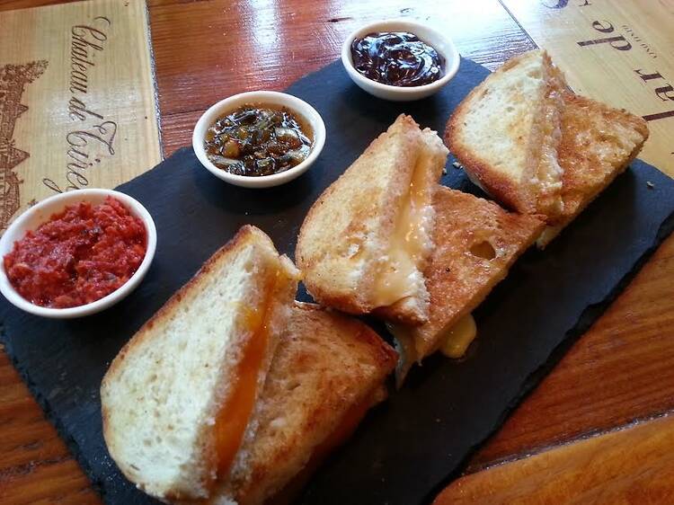 Bar Pastoral celebrates Grilled Cheese Month with a $12 sandwich flight.