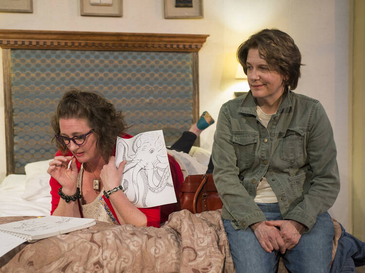 Kirsten Fitzgerald and Natalie West in Mud Blue Sky at A Red Orchid Theatre