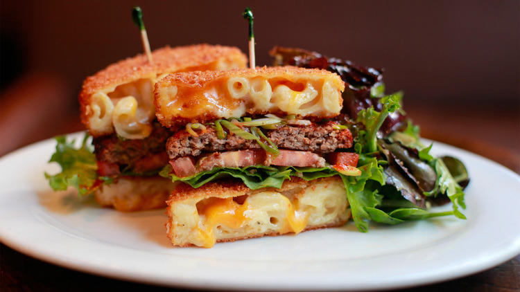Rockit Burger Bar's Mac and Cheese Attack Burger