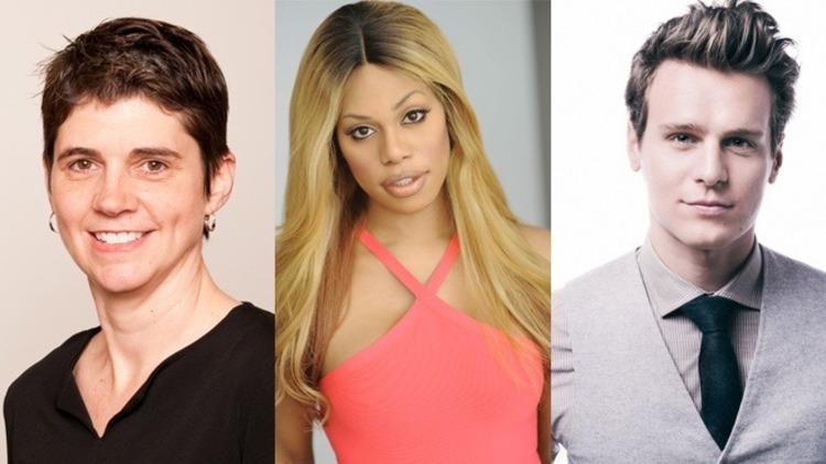 Rea Carey, Laverne Cox and Jonathan Groff