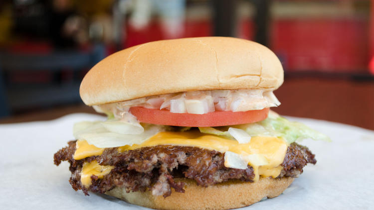 A double cheeseburger.