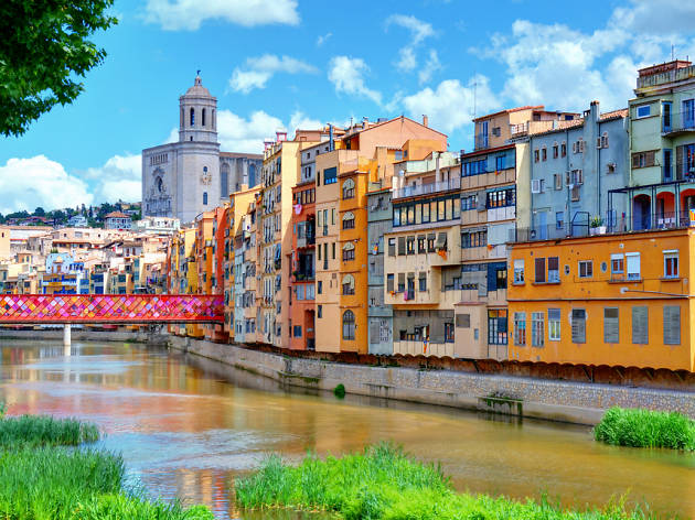 Riu Onyar a Girona durant el Temps de Flors Riu Onyar a Girona durant el Temps de Flors
