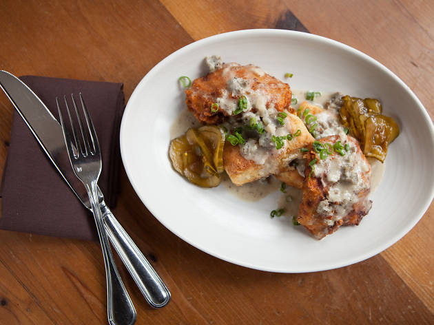 The chicken ‘n a biscuit at the Bristol is one of the best biscuits and gravy in Chicago.