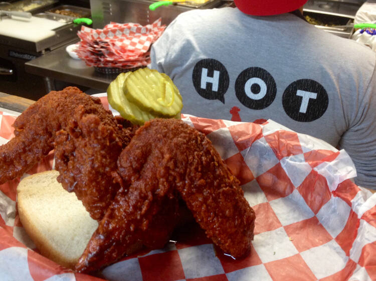 Get the hot chicken at Hattie B's in Nashville.