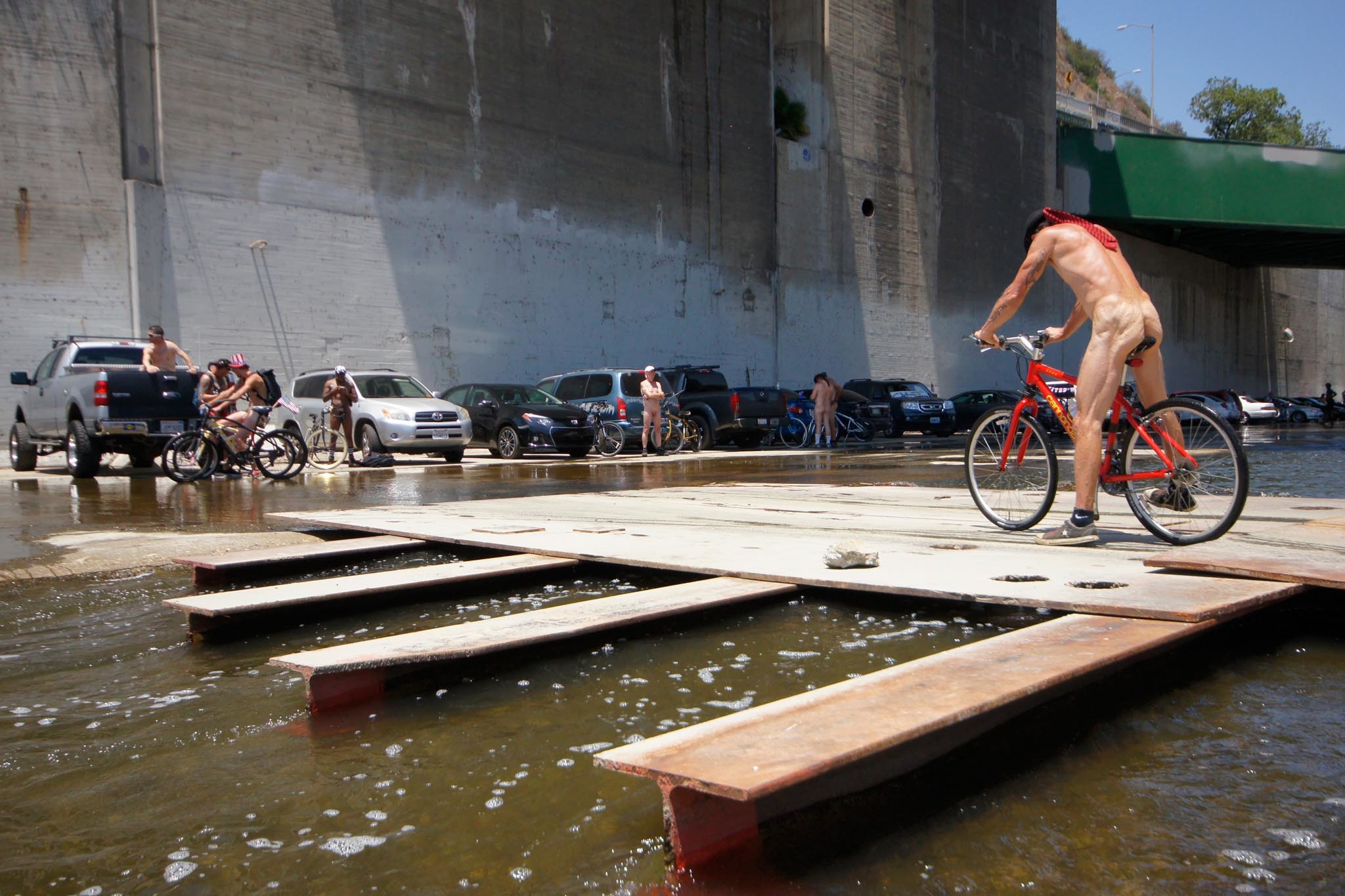Naked bike ride erection