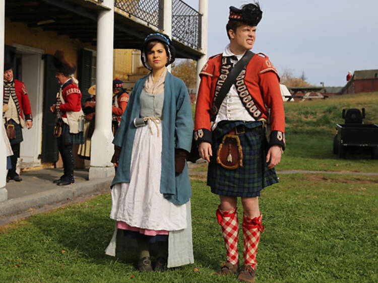 Amy Hoggart as Poppy Carlton and Ed Gamble as Georgie Carlton in <em>Almost Royal</em>