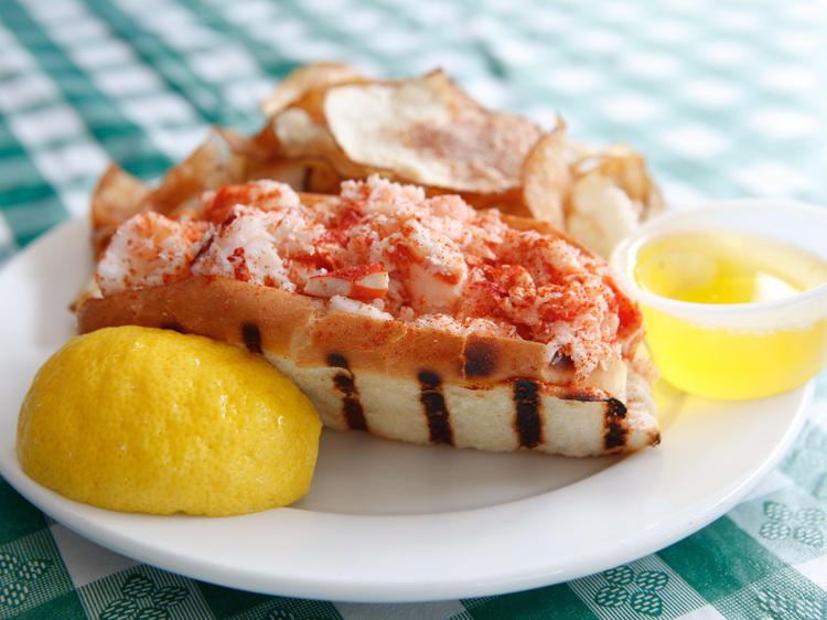 Lobster roll at New England Seafood Company Fish Market.