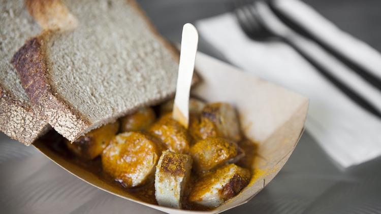 Nürnberger Bratwurst from Berlin Currywurst at Grand Central Market