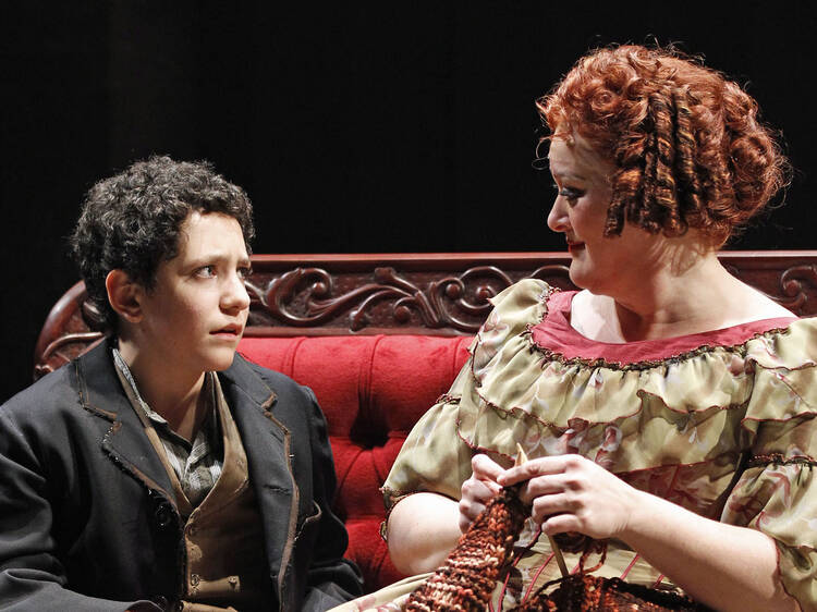 Jonah Rawitz and Liz McCartney in Sweeney Todd at Drury Lane Theatre Oakbrook Terrace