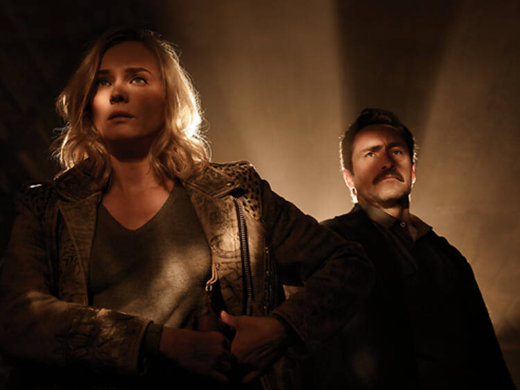 Diane Kruger as Sonya Cross and Demian Bichir as Marco Ruiz in <em>The Bridge</em>