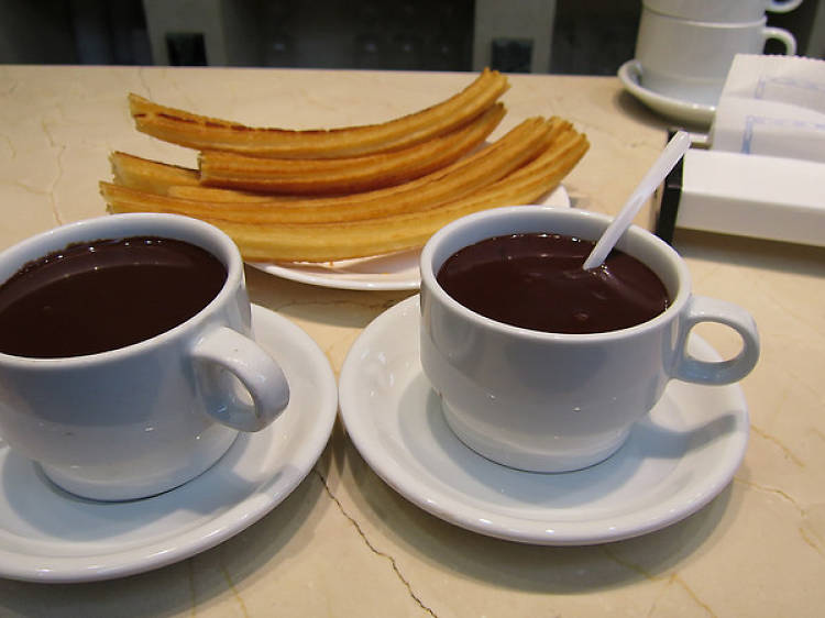 Gobble up world-famous churros with chocolate at San Ginés