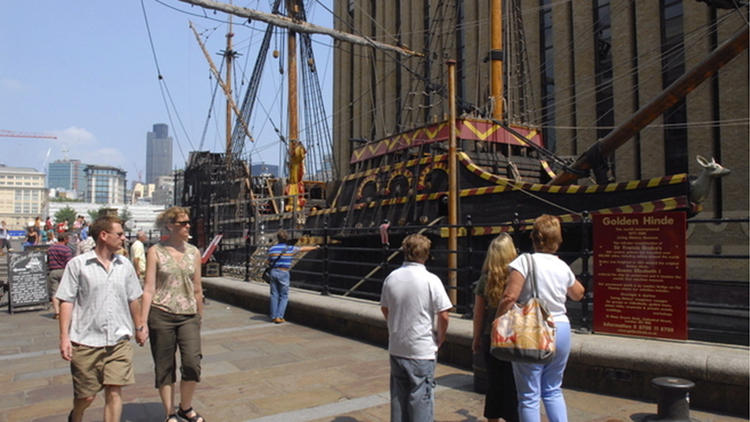 Scrub the deck for Sir Francis Drake on the Golden Hinde