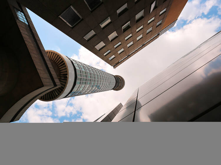 BT Tower A photo of the BT Tower from below