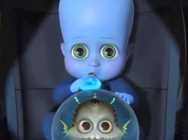 Blue Alien Cartoon Big Head