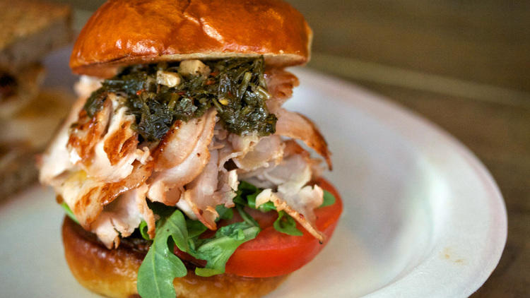 Roast pork with chimichurri 