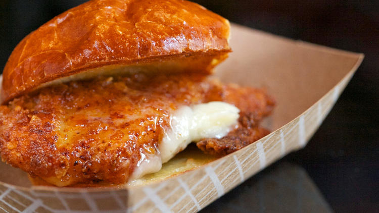 Fried chicken with wildflower honey-butter 