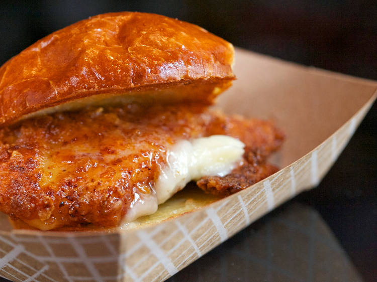 Fried chicken with wildflower honey-butter 