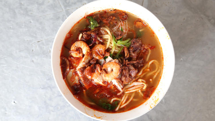 chicken and prawn noodles, pudu