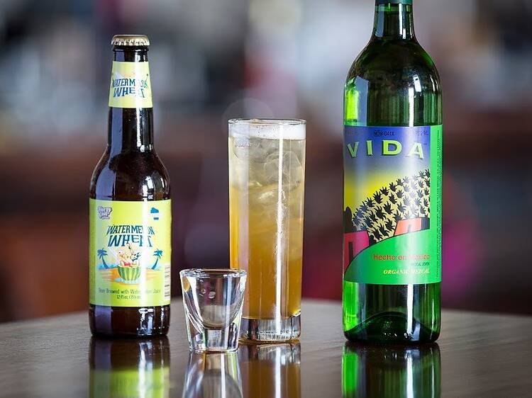 Fulton Market Kitchen has a whole list of different shots and beer pairings on their menu.