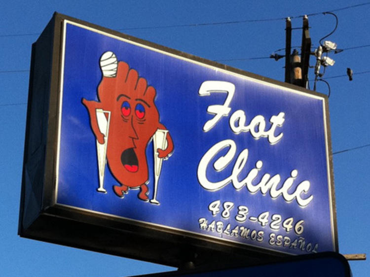 Happy foot/sad foot sign