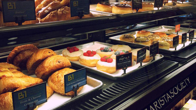 Pastry case at Barista Society.