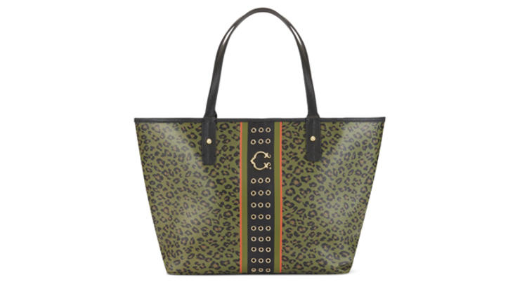 Guess Bag Solis Leopard Patent Tote Cognac Handbag Purse : Amazon.in:  Fashion