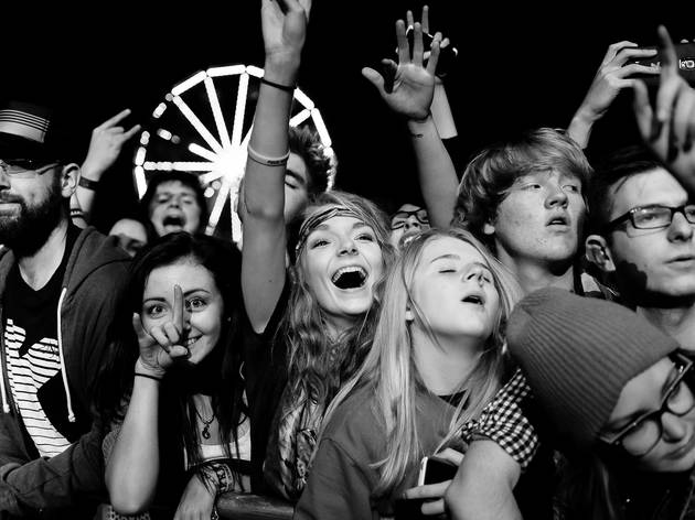 Attendees enjoy a punk rock carnival during the final day of Riot Fest Chicago on September 14, 2014.