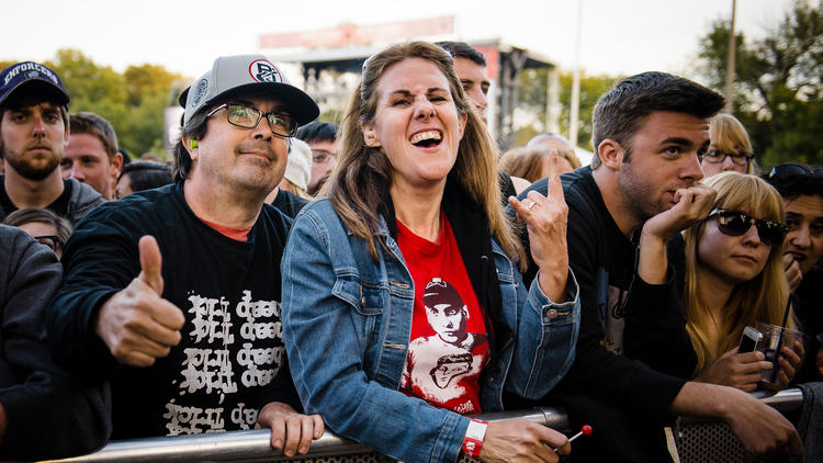 Attendees enjoy a punk rock carnival during the final day of Riot Fest Chicago on September 14, 2014.