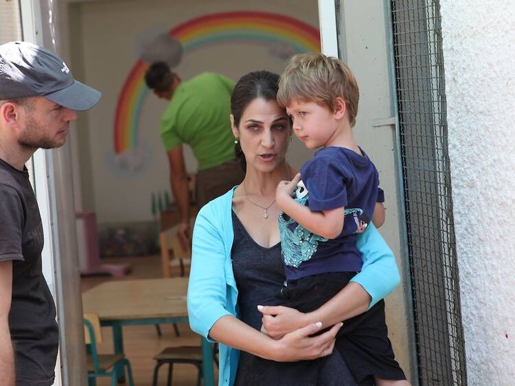 Nadav Lapid, Sarit Larry (Nira) et Avi Schnaidman (Yoav) sur le tournage de L’Institutrice