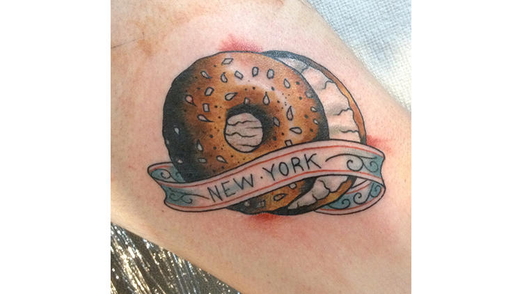 New York skyline tattoo on the forearm  Tattoogridnet