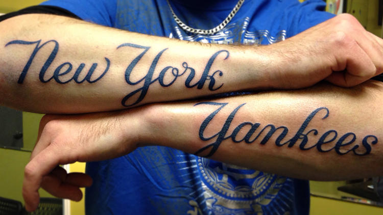 Yankee Tattoo. I like the facade idea.  New york tattoo, Tattoos, Weird  tattoos