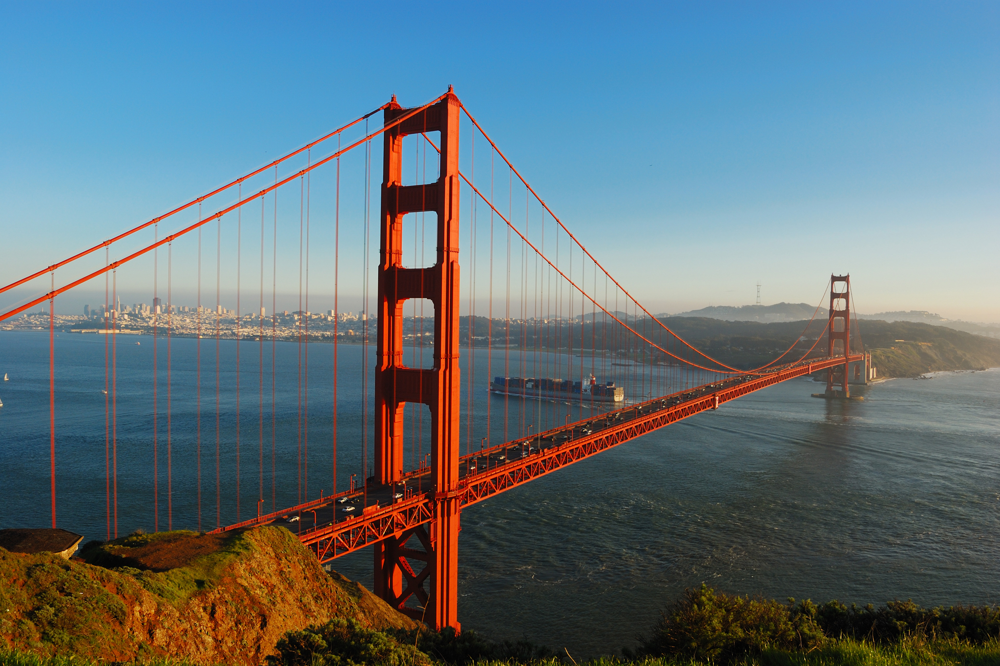 Golden Gate Bridge, Marin Headlands, San Francisco, California загрузить