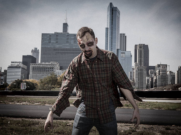 A zombie attacks during Lollapalooza
