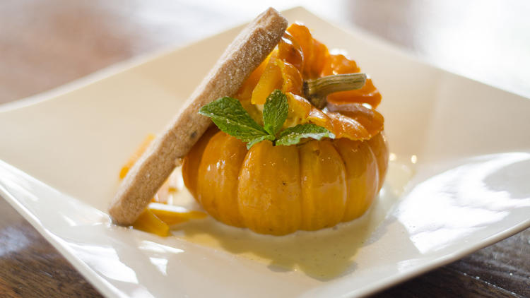 Pumpkin mousse at Sushi Roku