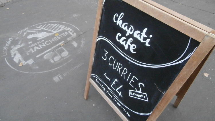 Chapati Cafe, Manchester, Sign