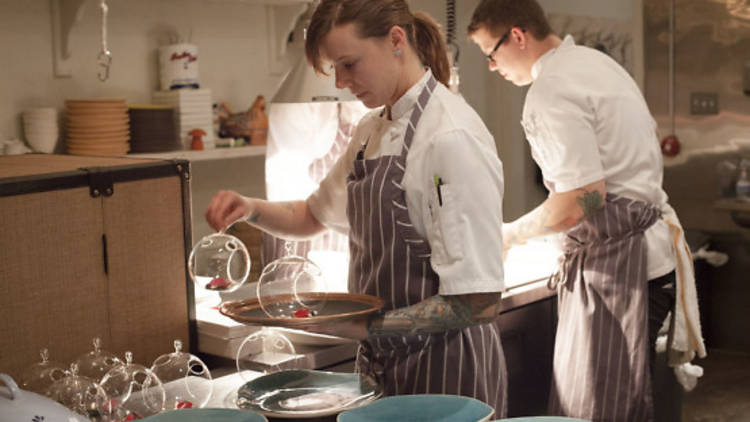 Iliana Regan in the kitchen at Elizabeth.