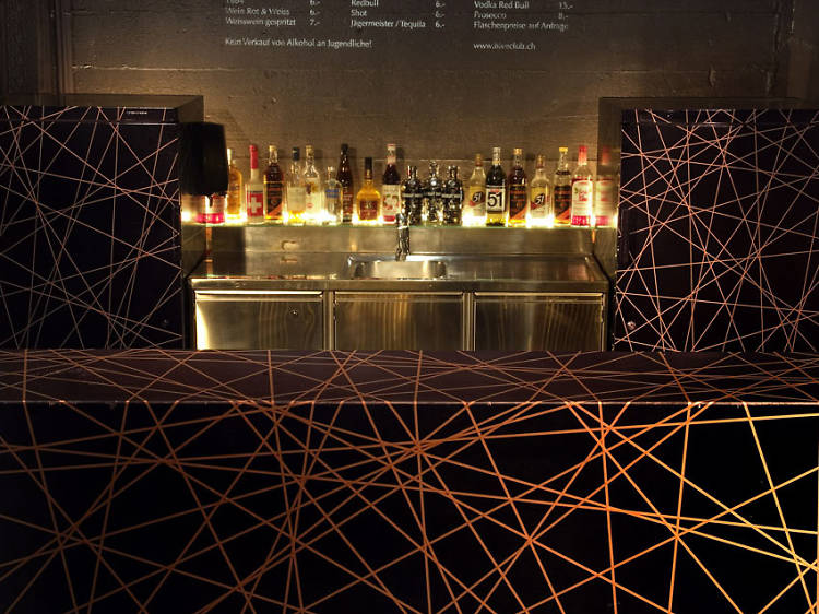 A bar at Hive nightclub in Zurich.