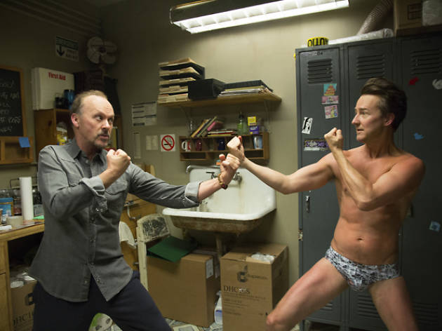Michael Keaton y Edward Norton Michael Keaton y Edward Norton