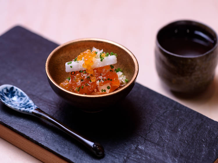 Trout with trout eggs at Shuko