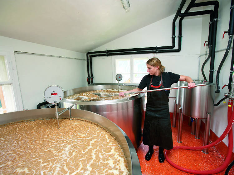 Sip a beer at the highest brewery in Switzerland