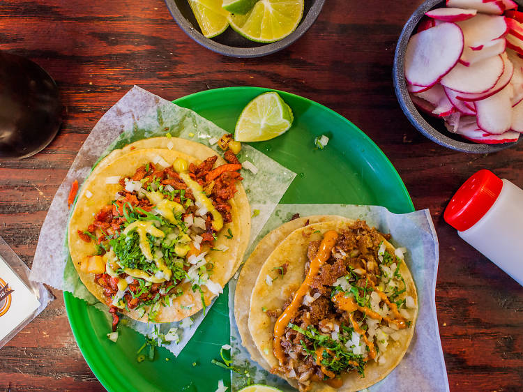 Crispy tripa tacos at La Chaparrita