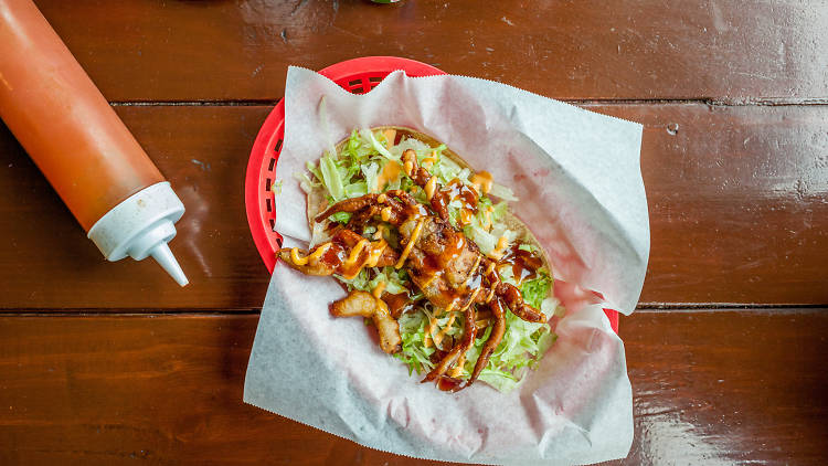 A soft shell crab taco.