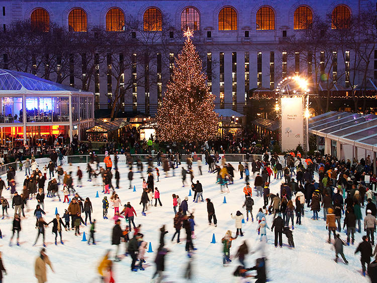 Ice skating in Bryant Park