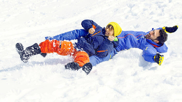 Sledding at Cedar Hill in Central Park