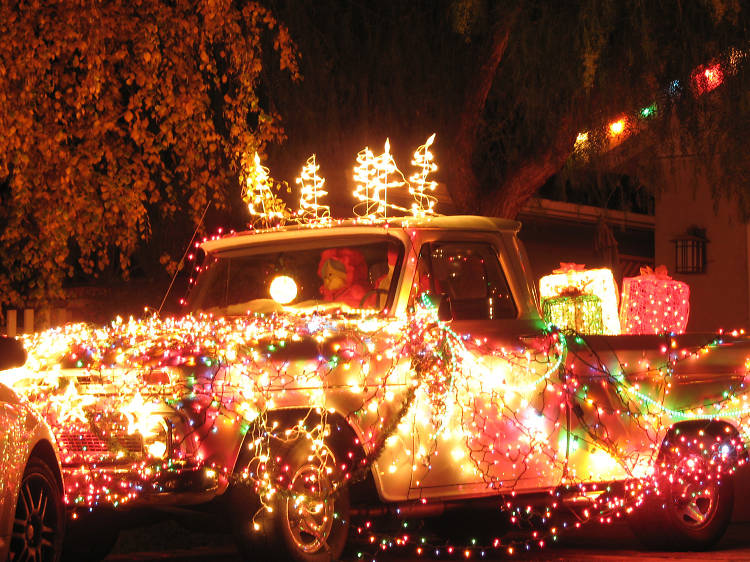 Check out a whole bunch of lights along Candy Cane Lane