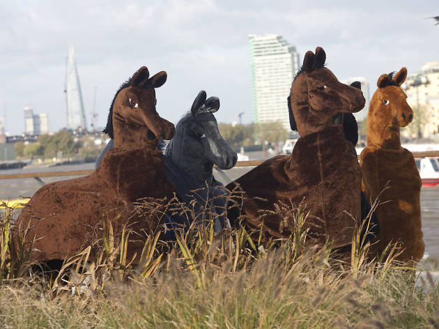 Horse Around For Charity At The London Pantomime Horse Race