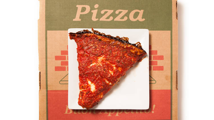 Personal pan pizza at Pequod’s Pizza