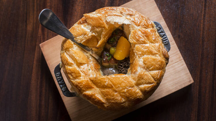 Chicken pot pie at the NoMad Bar