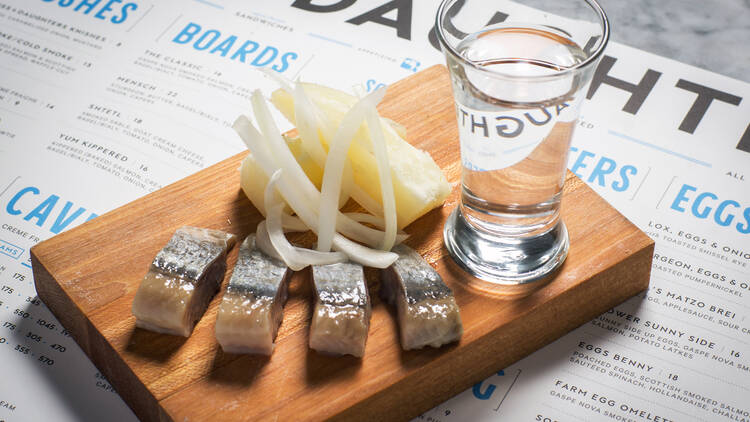 Herring plate at Russ & Daughters Café