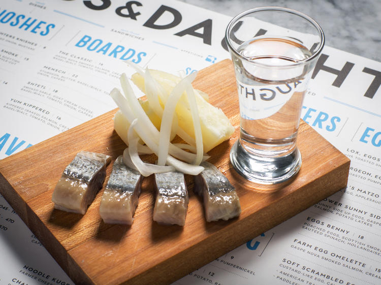 Herring plate at Russ & Daughters Café